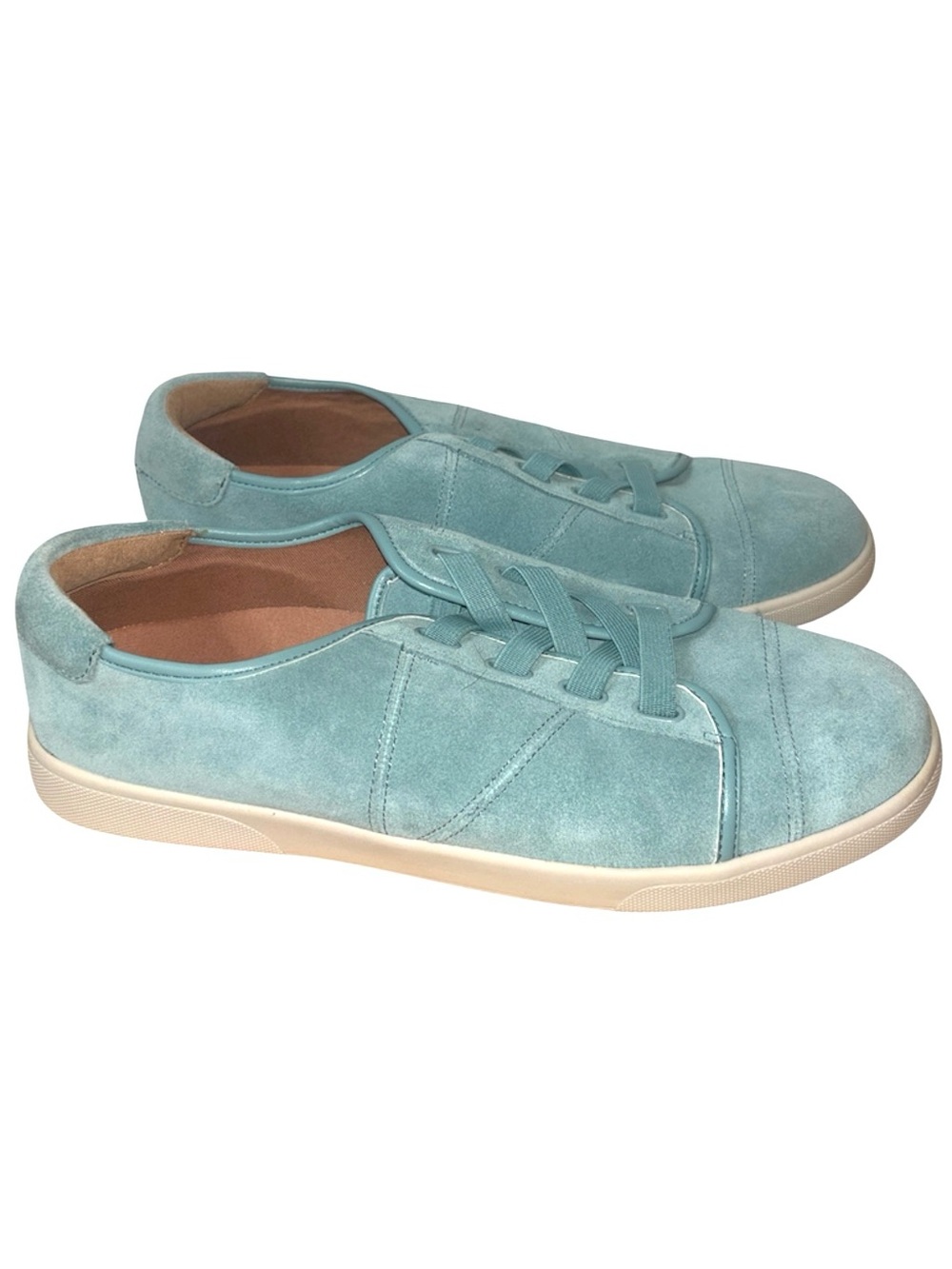 Vionic Teal Blue Suede Leather Sneakers Tennis Shoes Flats Size Womens 9.5